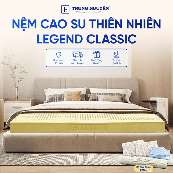 Nệm Cao Su Thiên Nhiên Trung Nguyên Legend Classic