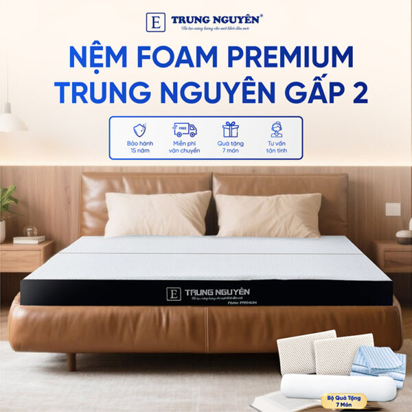 Nệm Foam Premium Trung Nguyên Gấp 2