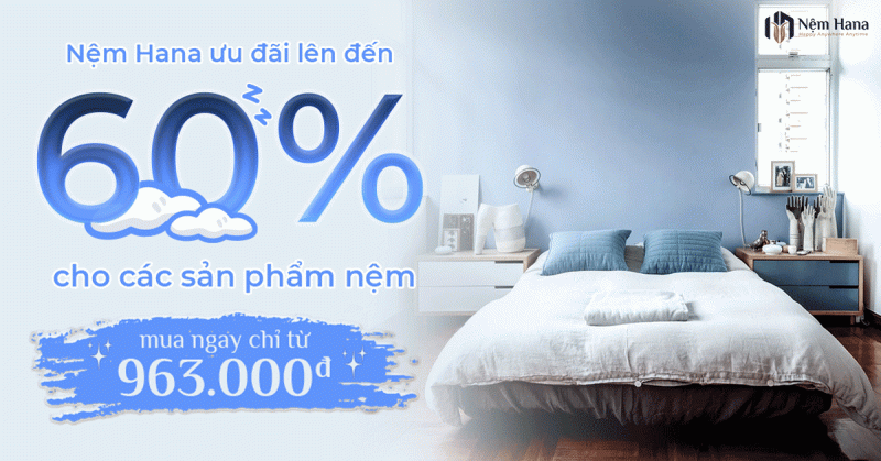 Nệm Hana khuyến mại 60%