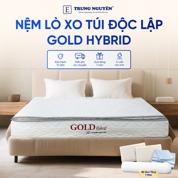 Nệm Lò Xo Túi Độc Lập Gold Hybrid Trung Nguyên