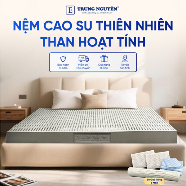 Nệm Cao Su Thiên Nhiên Trung Nguyên Than Hoạt Tính